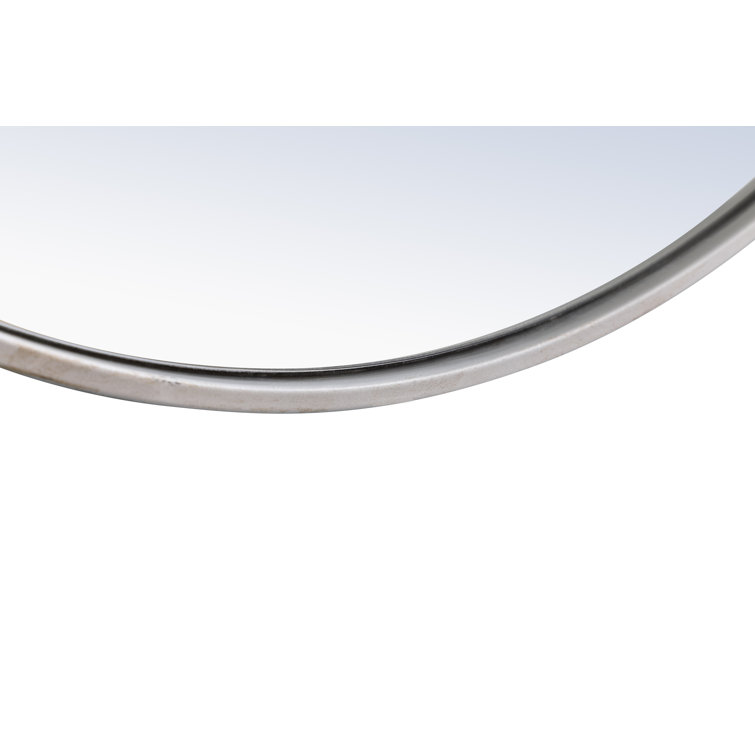 Silver Round Metal Frame Wall Mirror 32"