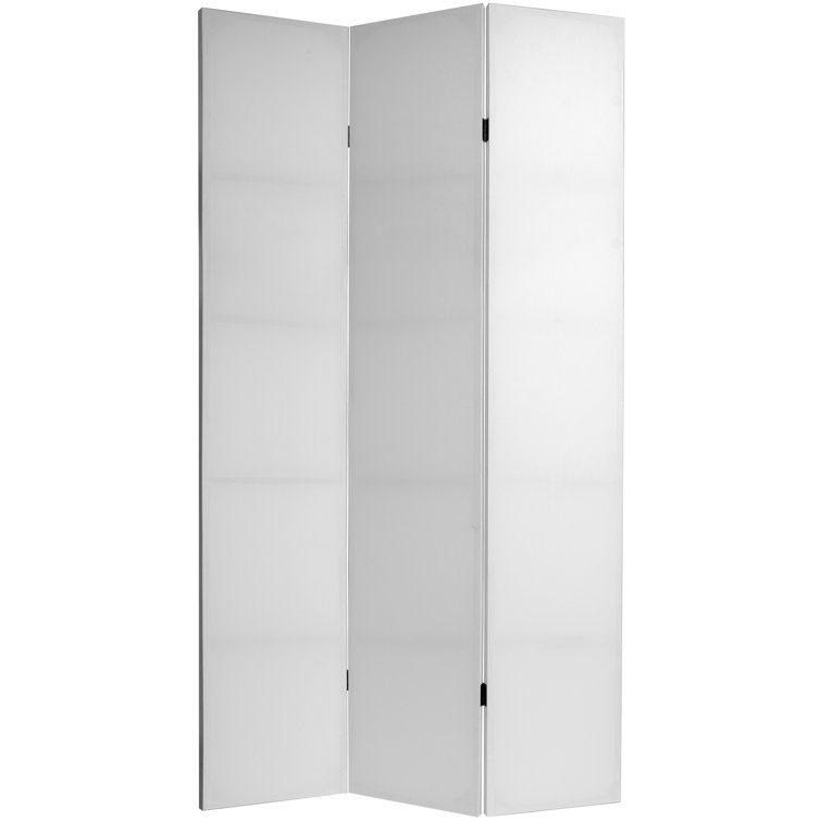 White Poly-Cotton Canvas 3-Panel Folding Room Divider