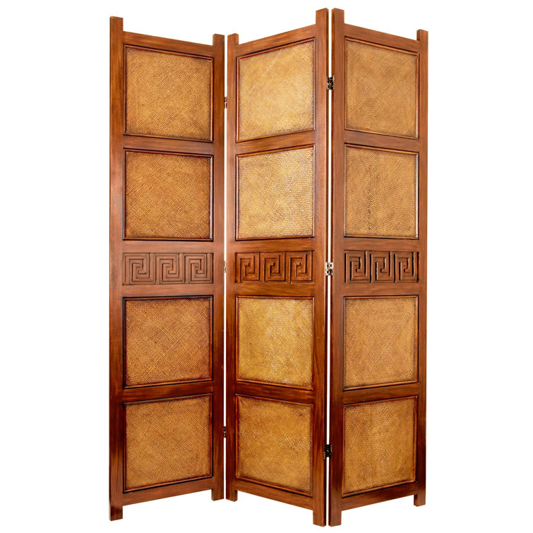 74" Tall Warm Oak 3-Panel Shoji Room Divider