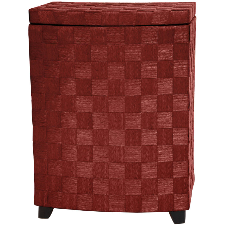 Large Mahogany Wicker Rectangular Upright Hamper with Lid