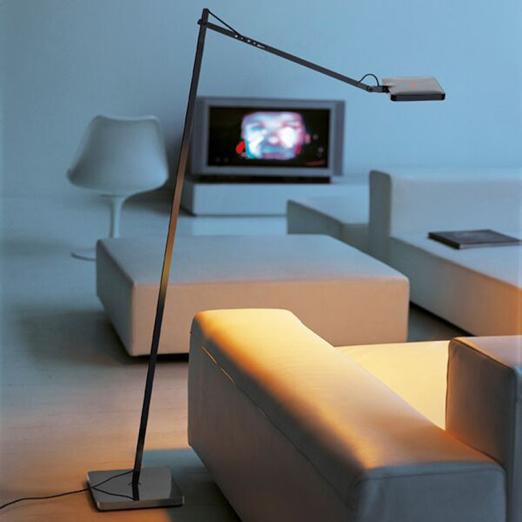 Anthracite LED Adjustable Task Floor Lamp with Touch Dimmer