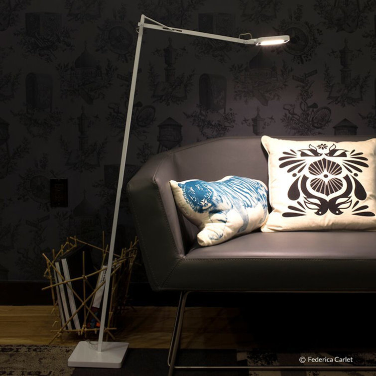 Anthracite LED Adjustable Task Floor Lamp with Touch Dimmer