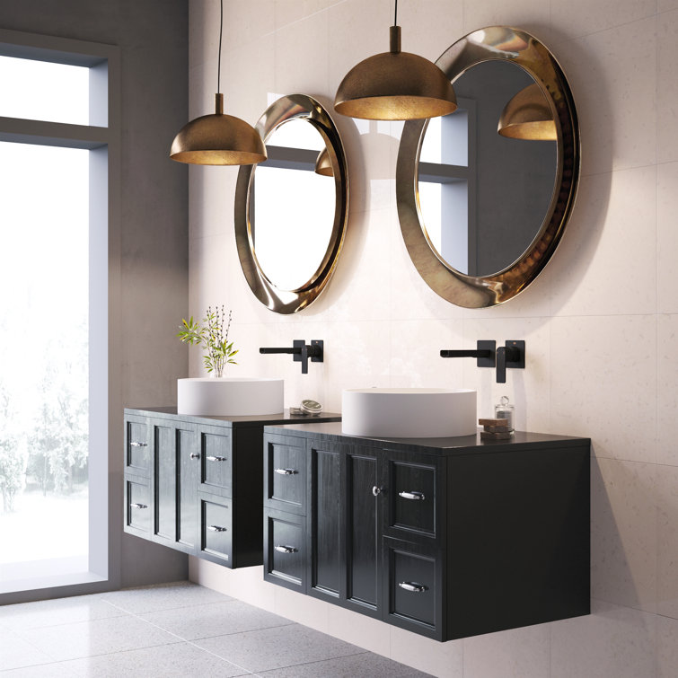 Elevated White Matte Stone 16" Round Vessel Bathroom Sink