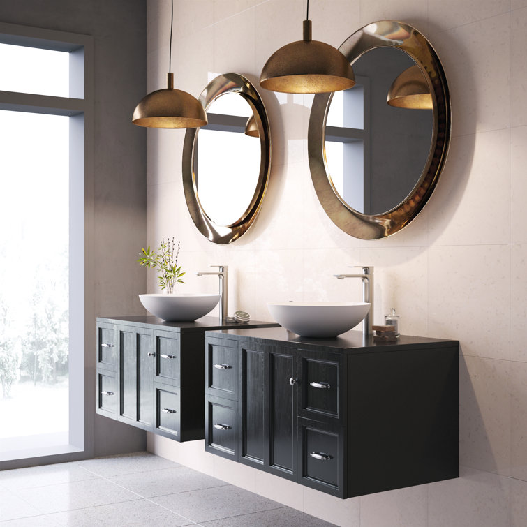 Lotus 16" White Matte Stone Round Above-Counter Vessel Sink