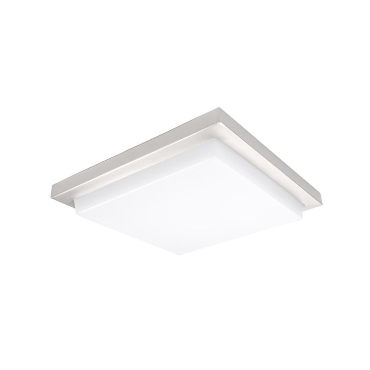 Metro LED Square Flush Mount in Chrome with Polycarbonate Shade