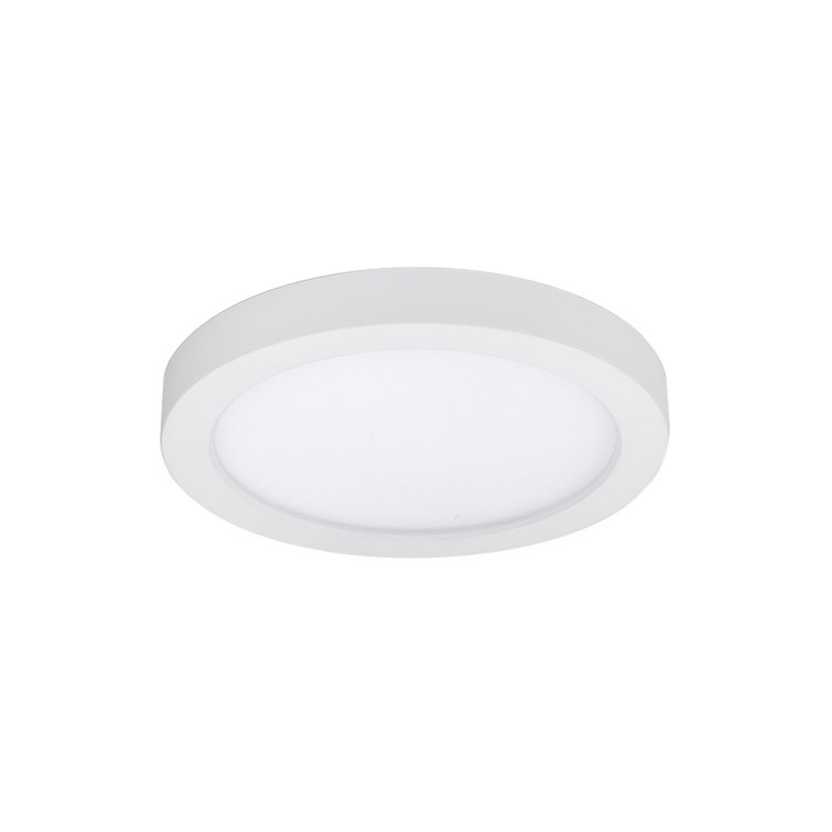 Sleek Edge-Lit 5'' White LED Flush Mount for Indoor/Outdoor