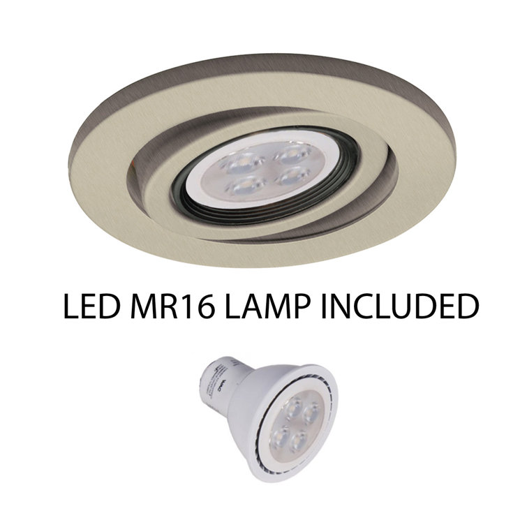 Sleek 4" Brushed Nickel LED Gimbal Recessed Lighting Trim
