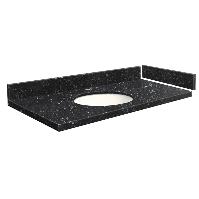 Madison 25.5'' Cream Quartz Single Bathroom Vanity Top with White Round Sink