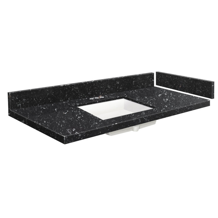Milan White 25.25'' Quartz Single Bathroom Vanity Top with Sink
