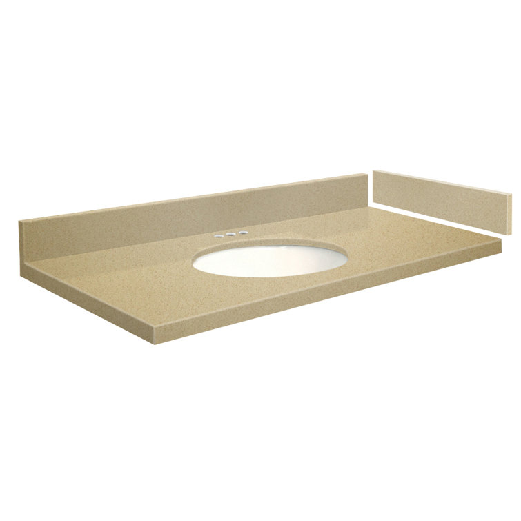 Milan White 25.25'' Quartz Single Bathroom Vanity Top with Sink