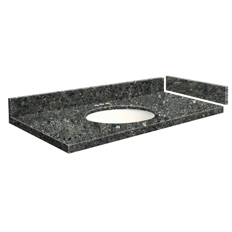 Milan White Quartz 43'' Single Bathroom Vanity Top with Oval Sink