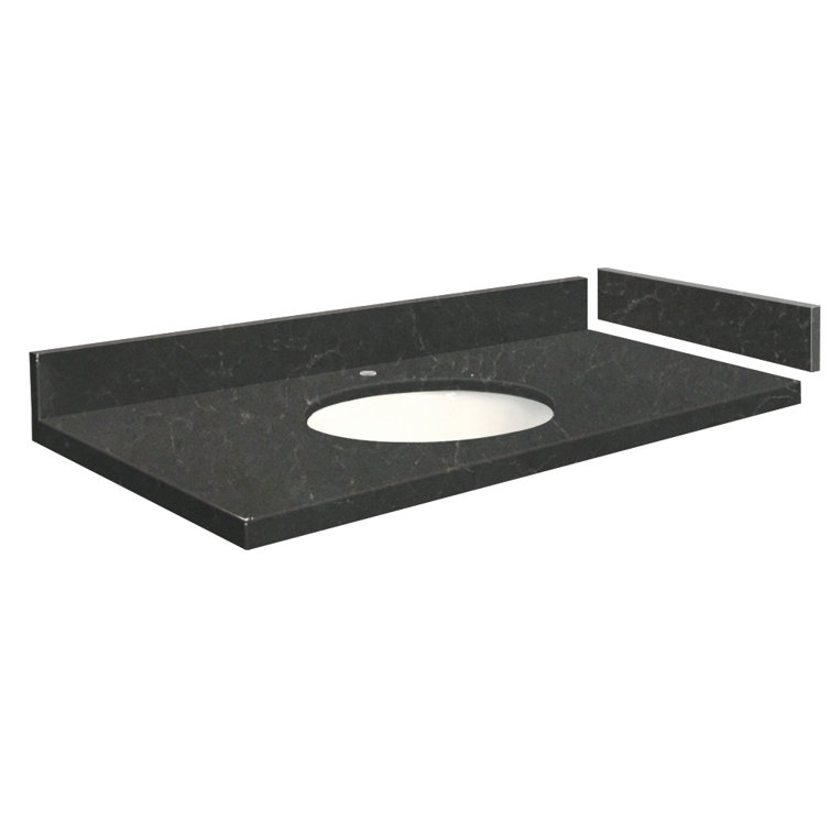 Madison 25.5'' Cream Quartz Single Bathroom Vanity Top with White Round Sink