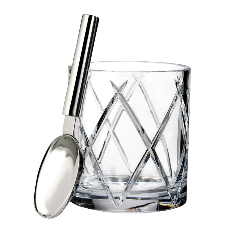 Polished Crystal Ice Bucket with Scoop, 48 oz