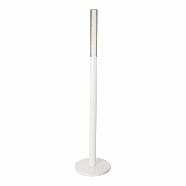 Sleek Flapper 9-Hook White Wooden Freestanding Coat Rack