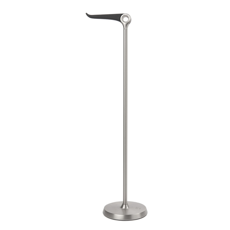 Gray Steel Freestanding Toilet Paper Holder with Reserve