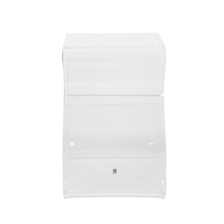 Clear Acrylic Rectangular Side Table with Storage