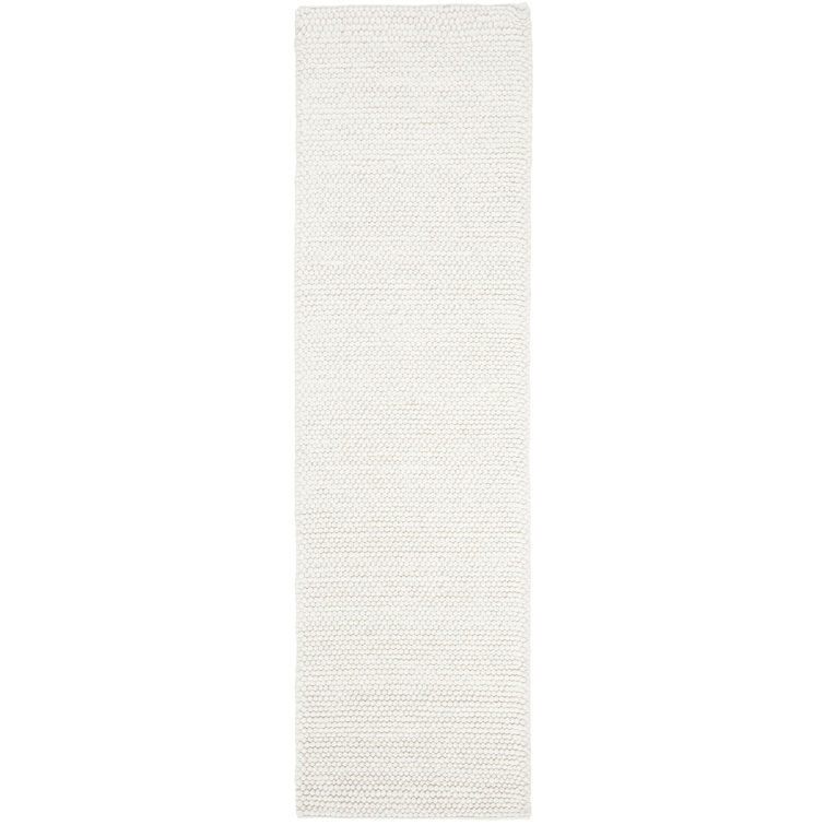 Carisbrooke Cream Hand-Knotted Wool-Viscose Blend Runner Rug 2'6" x 8'