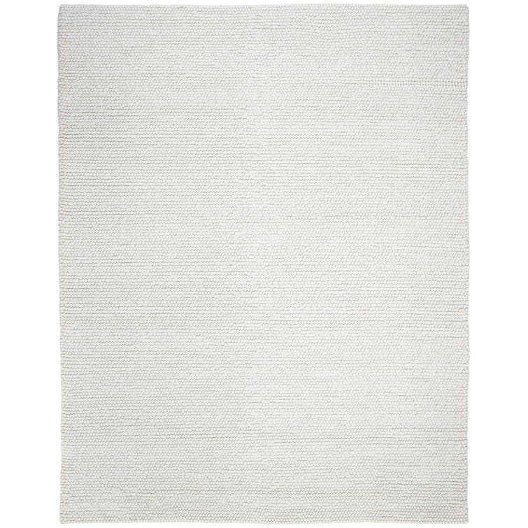 Carisbrooke Ivory Floral Motif Hand-Knotted Wool-Viscose 9' x 12' Rug