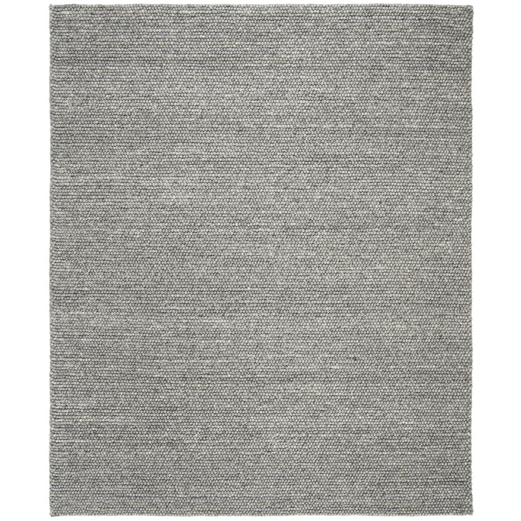 Gray Stripe Hand-Knotted Wool Viscose Cotton Rug 9' x 12'