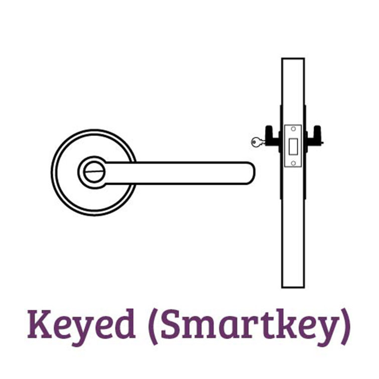 Bright Polished Chrome Keyed Entry Door Lever with SmartKey