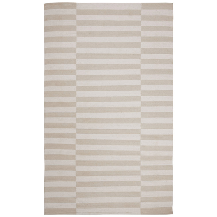 Ludlow Alabaster Stripe 4'x6' Cotton Flatweave Area Rug