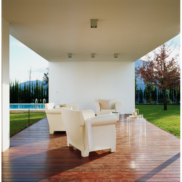 Paolo Rizzatto Elegant Transparent Square Polycarbonate Side Table