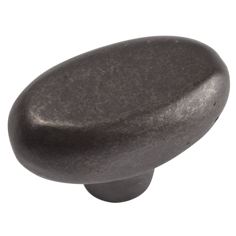 Oil Rubbed Bronze Oval Rustic Knob with Mounting Hardware
