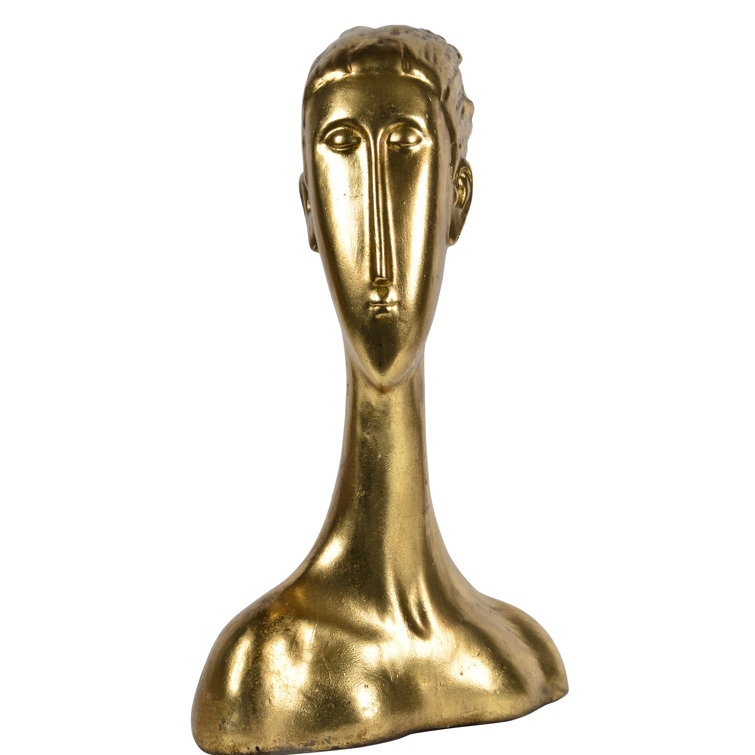 Antique Gold Resin Modern Decorative Statue, 5.1" x 9.2"