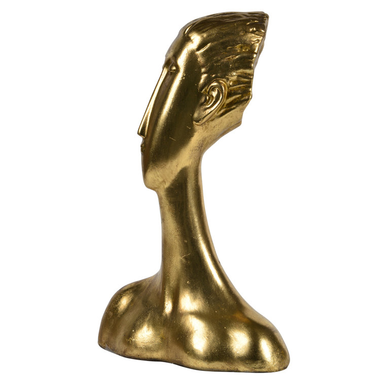 Antique Gold Resin Modern Decorative Statue, 5.1" x 9.2"
