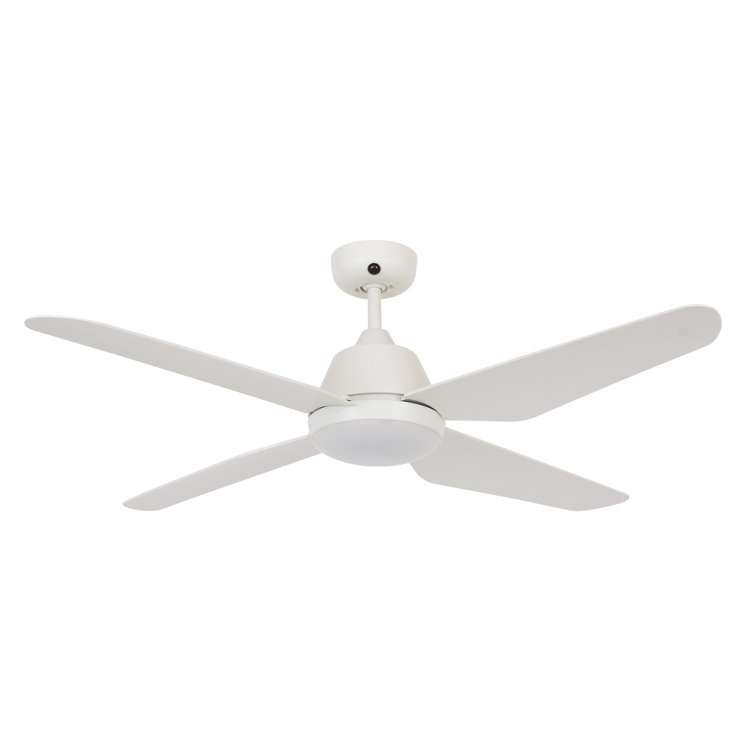 White Low Profile 52'' Ceiling Fan with Remote and LED Light