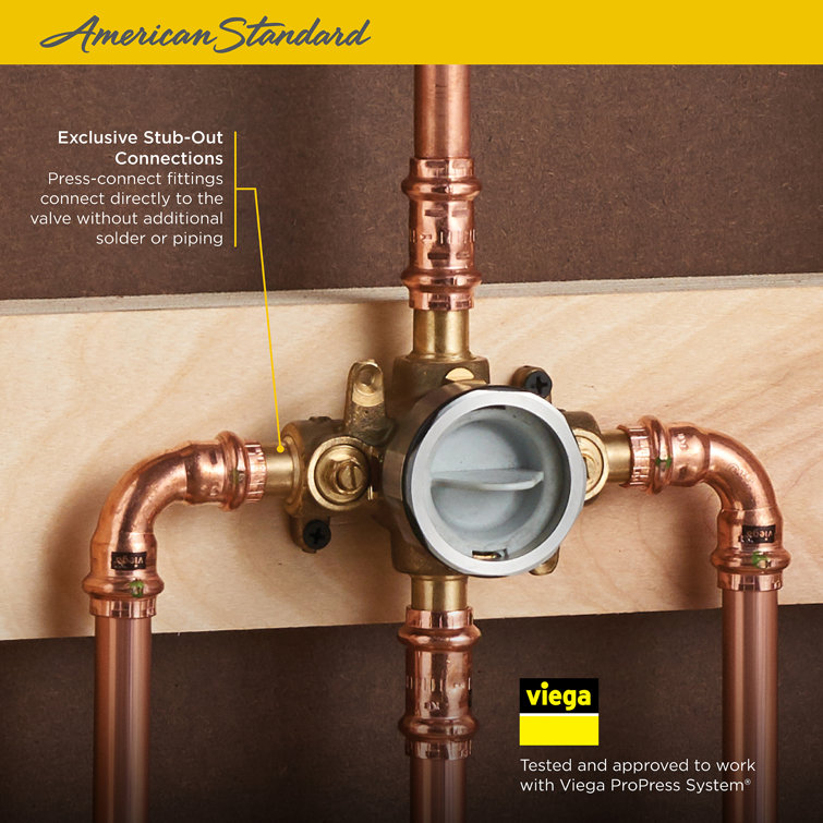 Stainless Steel Flash Shower Rough-In Valve with Stub-Outs