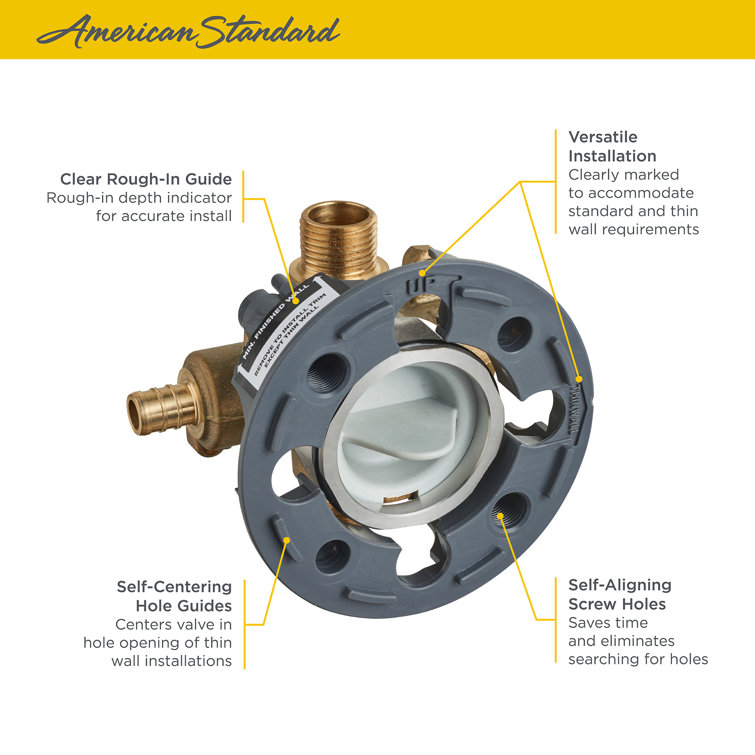 Flash Brass Shower Rough-In Valve with PEX Inlets