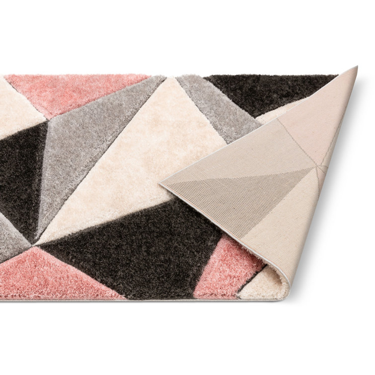 Blush Geometric 8' x 10' Synthetic Shag Area Rug