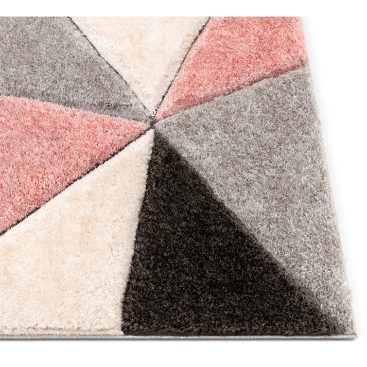 Blush Geometric 8' x 10' Synthetic Shag Area Rug