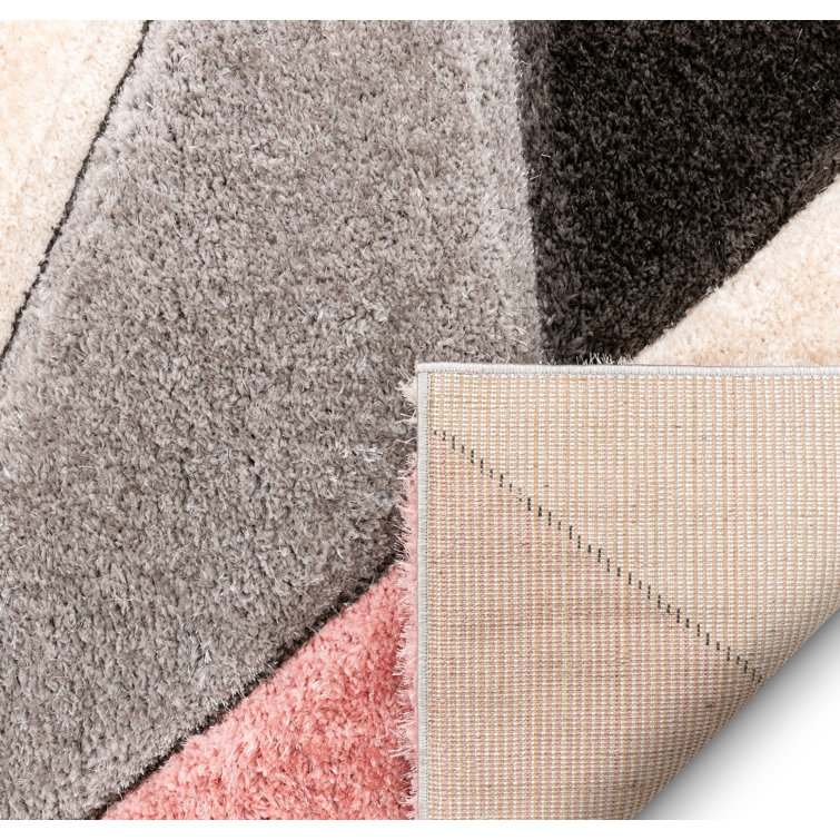Blush Geometric 8' x 10' Synthetic Shag Area Rug