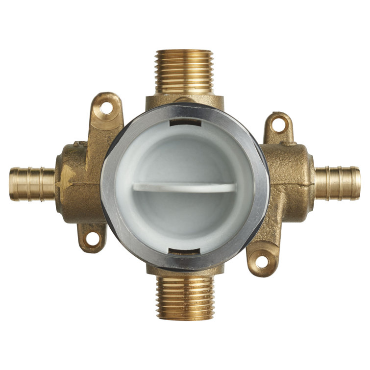 Flash Brass Shower Rough-In Valve with PEX Inlets