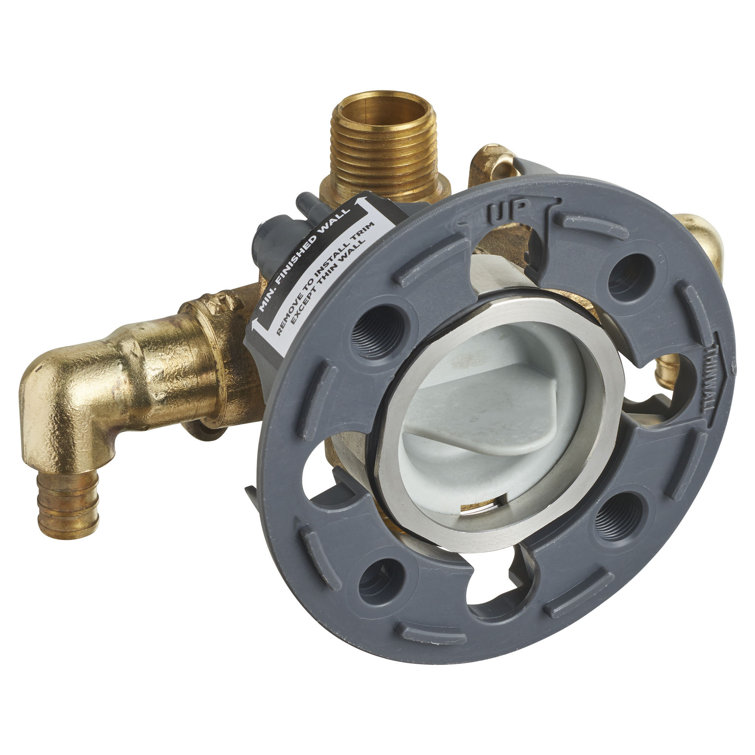 Compact Brass Shower Rough-In Valve with PEX Elbows