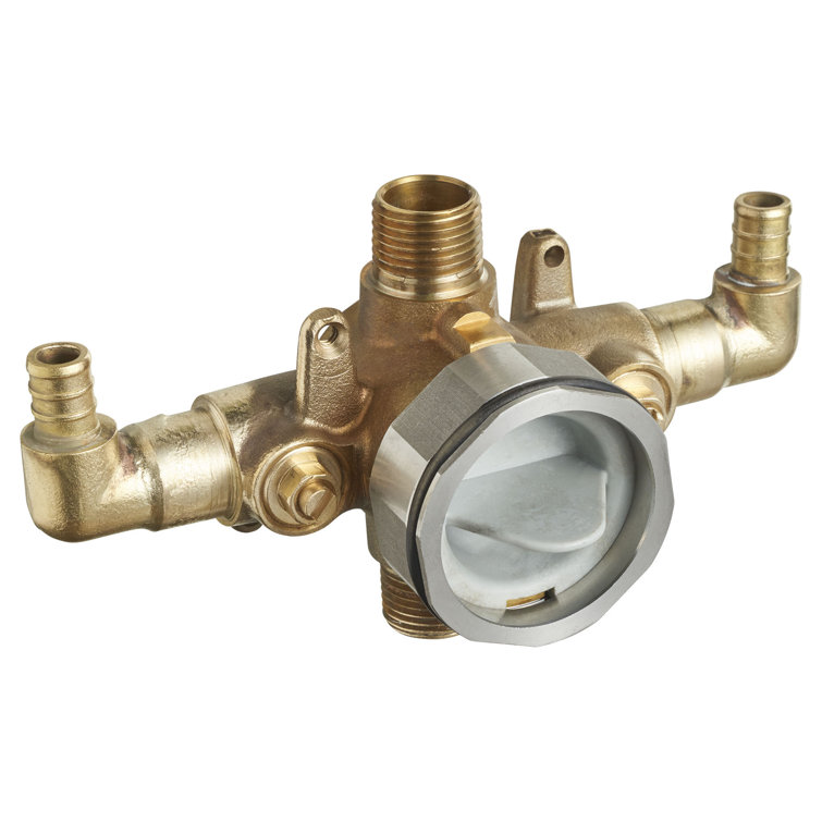 Flash Brass Shower Rough-In Valve with PEX Inlet Elbows