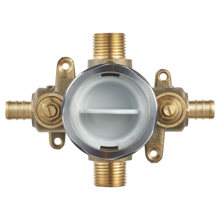 Flash Brass Shower Rough-In Valve with PEX Inlets