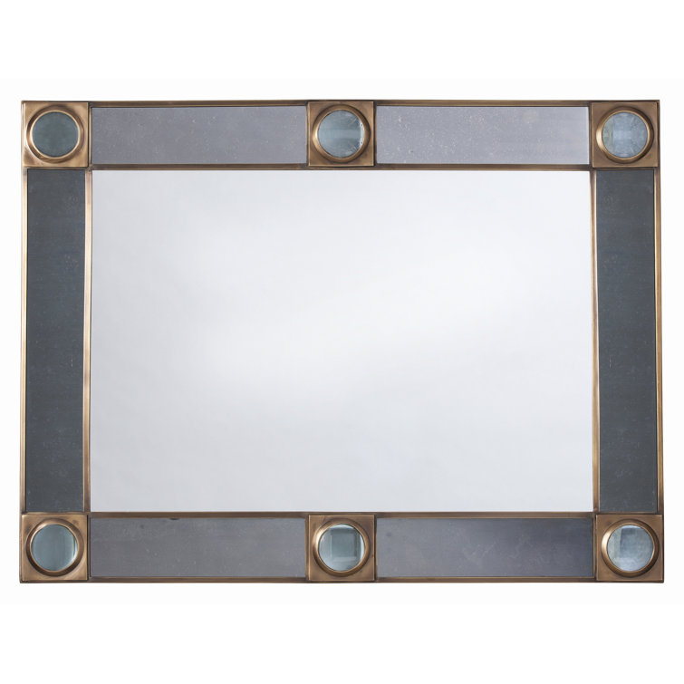 Baldwin 40'' Rectangular Silver Steel Blue Wall Mirror