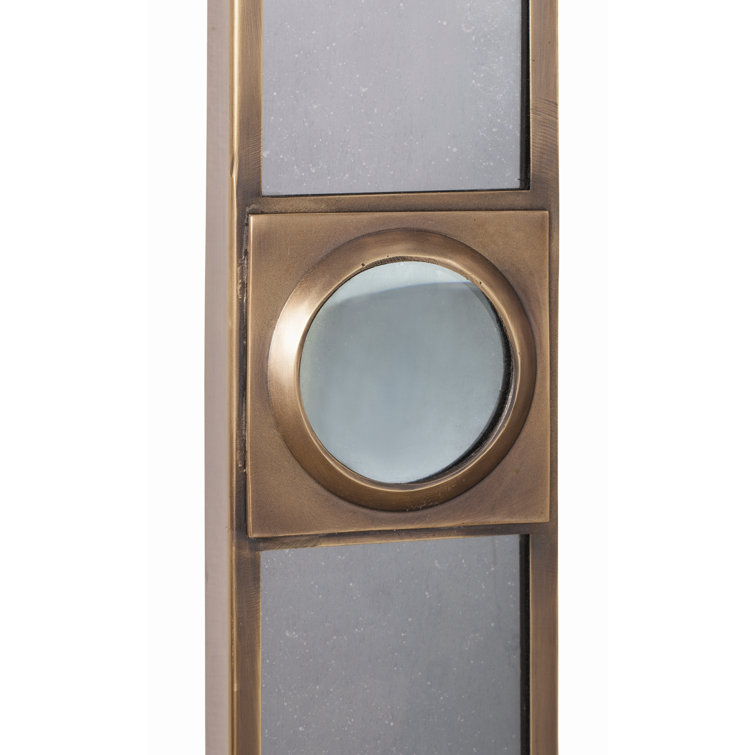 Baldwin 40'' Rectangular Silver Steel Blue Wall Mirror
