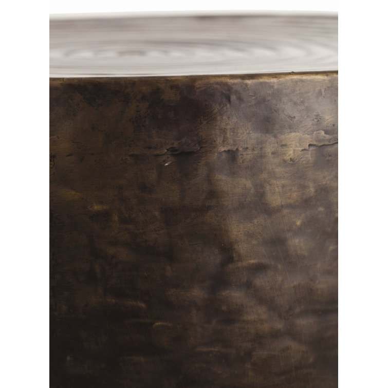 Antique Bronze Round Metal Side Table