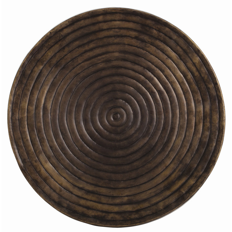 Antique Bronze Round Metal Side Table