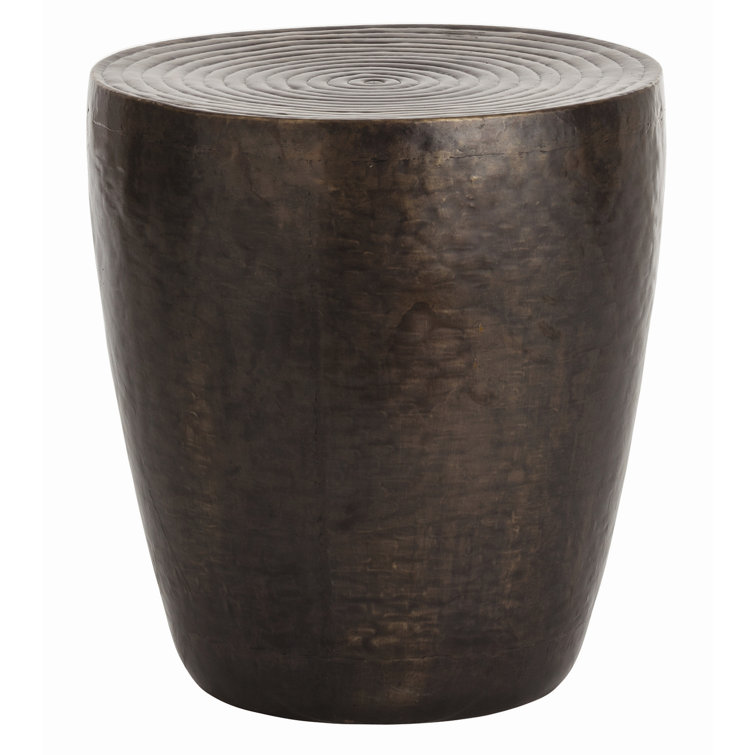 Antique Bronze Round Metal Side Table