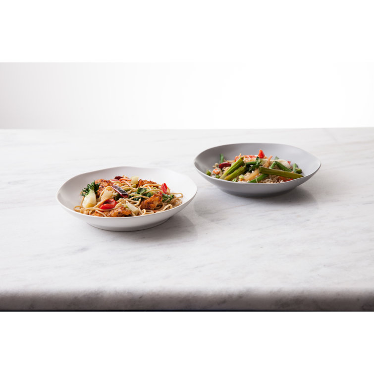 Linen Ceramic Coupe Pasta Bowl Set, 27 oz Capacity