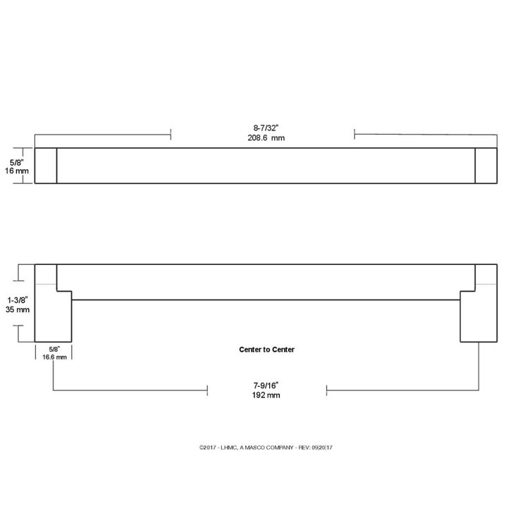 Stratford 7 9/16" Stainless Steel Modern Bar Pull