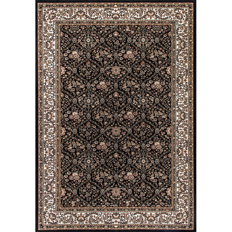 Handmade Black Oval Wool Area Rug 6'7" x 9'10"