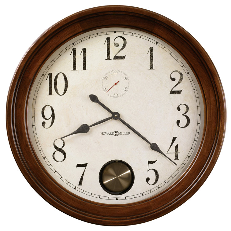 Auburn Cherry Finish Traditional Wall Clock with Antique White Dial