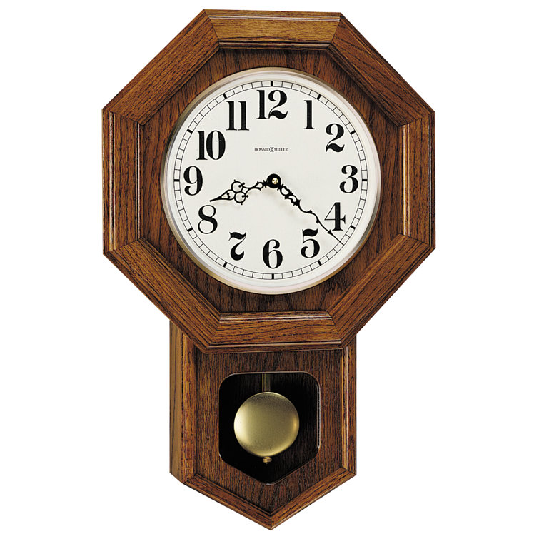 Katherine Oak Yorkshire Traditional Wall Clock with Brass Pendulum