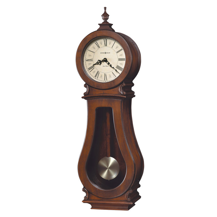 Tuscany Cherry Wood Wall Clock with Brass Pendulum
